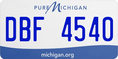 MI license plate DBF4540