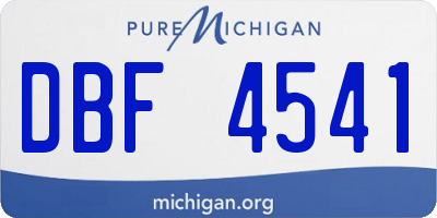 MI license plate DBF4541