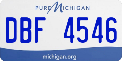 MI license plate DBF4546