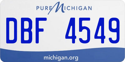 MI license plate DBF4549