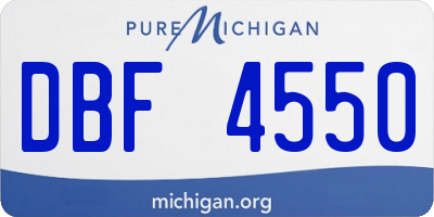 MI license plate DBF4550