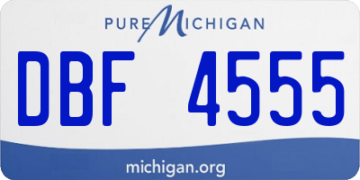 MI license plate DBF4555
