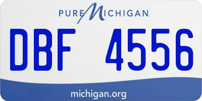 MI license plate DBF4556