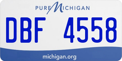 MI license plate DBF4558