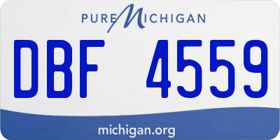 MI license plate DBF4559