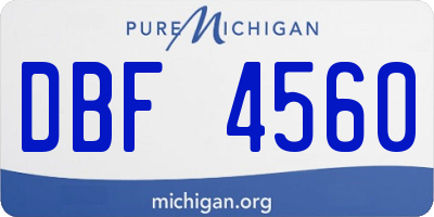 MI license plate DBF4560
