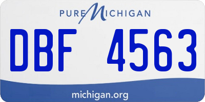 MI license plate DBF4563