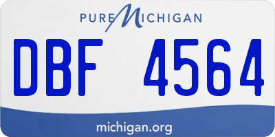 MI license plate DBF4564