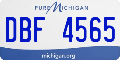 MI license plate DBF4565