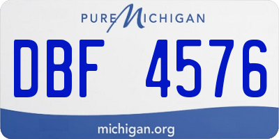 MI license plate DBF4576