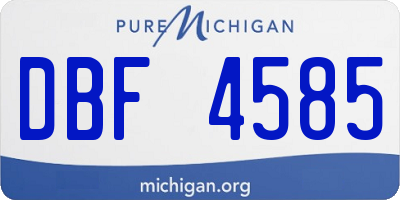 MI license plate DBF4585