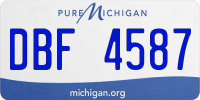 MI license plate DBF4587