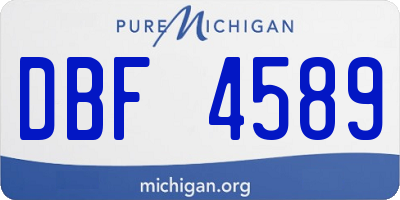 MI license plate DBF4589