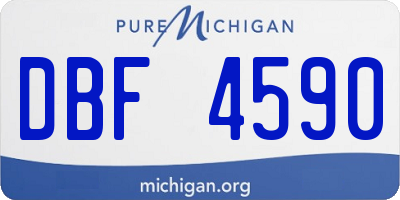 MI license plate DBF4590