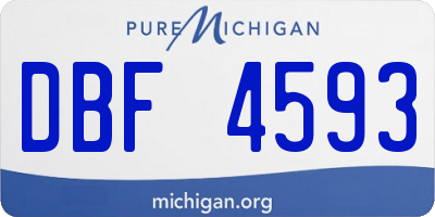 MI license plate DBF4593