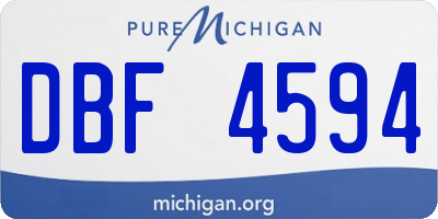 MI license plate DBF4594
