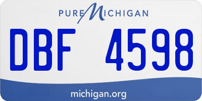 MI license plate DBF4598