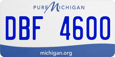 MI license plate DBF4600