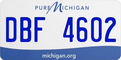 MI license plate DBF4602