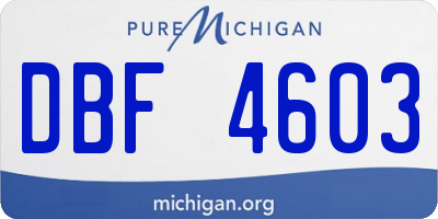 MI license plate DBF4603