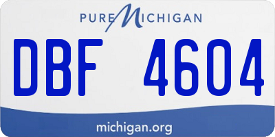 MI license plate DBF4604