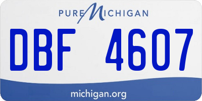 MI license plate DBF4607