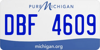 MI license plate DBF4609