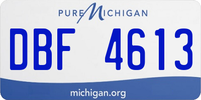 MI license plate DBF4613