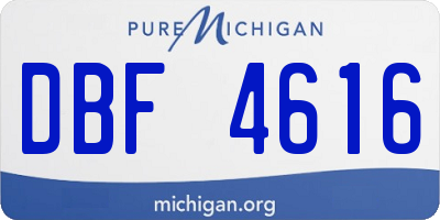 MI license plate DBF4616