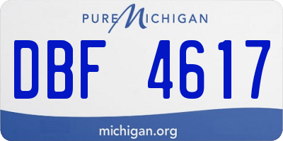 MI license plate DBF4617