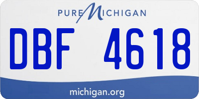 MI license plate DBF4618