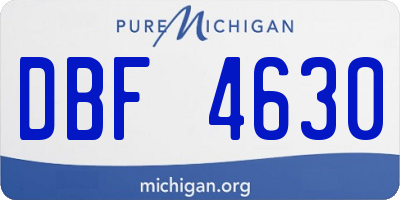 MI license plate DBF4630