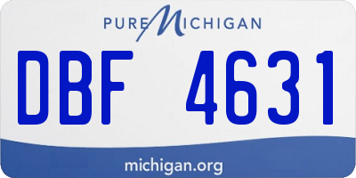 MI license plate DBF4631