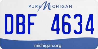 MI license plate DBF4634