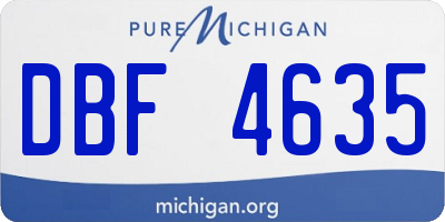 MI license plate DBF4635