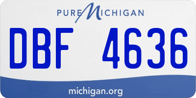 MI license plate DBF4636