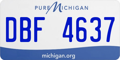 MI license plate DBF4637