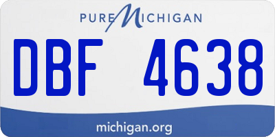 MI license plate DBF4638