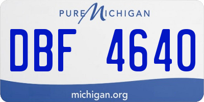 MI license plate DBF4640
