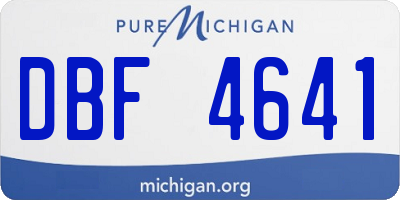 MI license plate DBF4641