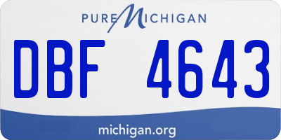 MI license plate DBF4643