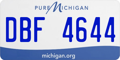 MI license plate DBF4644