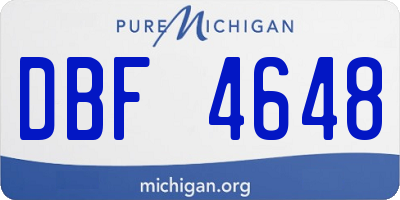 MI license plate DBF4648