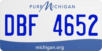 MI license plate DBF4652