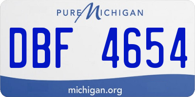 MI license plate DBF4654