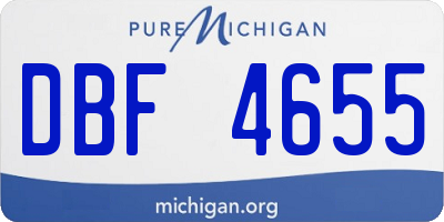 MI license plate DBF4655