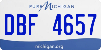 MI license plate DBF4657