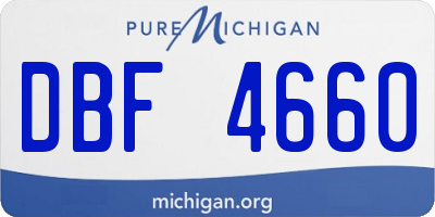 MI license plate DBF4660