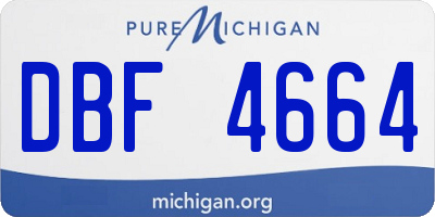 MI license plate DBF4664