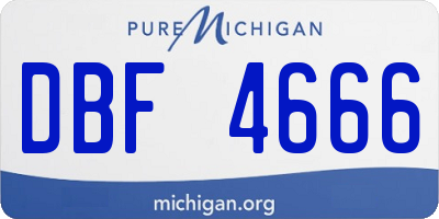 MI license plate DBF4666